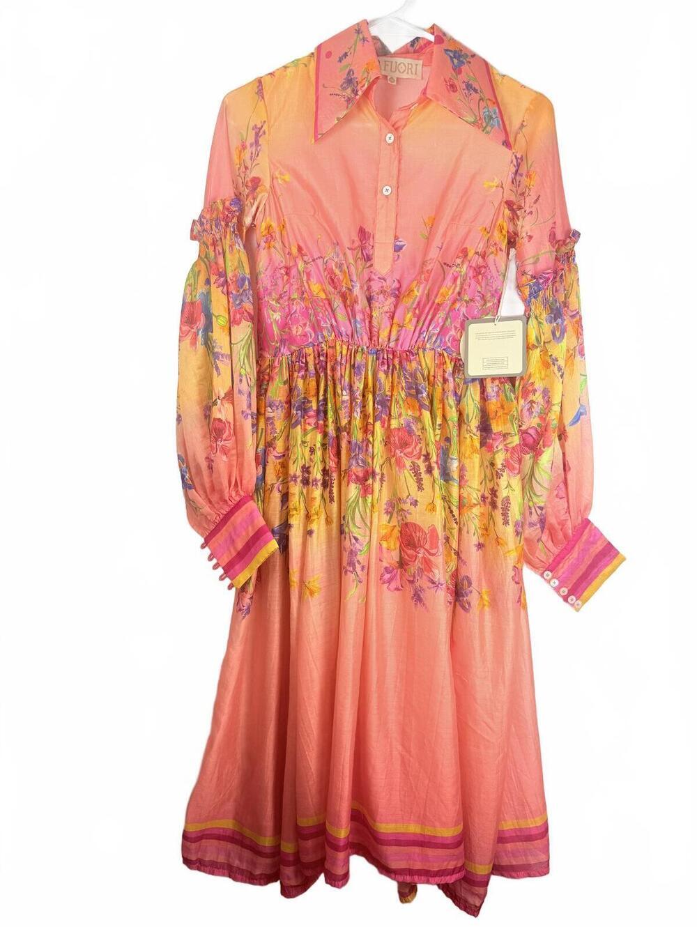 Lafuori Floral Gradient Long Sleeve Dress - Picture 11 of 11